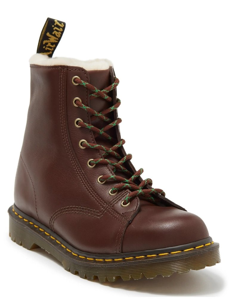 Dr. Martens Barton Shearling Lined Leather Boots Us Womens 8 / Mens 7 - England